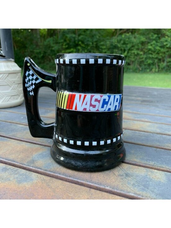Nascar Black Ceramic 24 Oz Stein Mug By Sherwood 2004 Collectible Racing Design - Picture 5 of 9